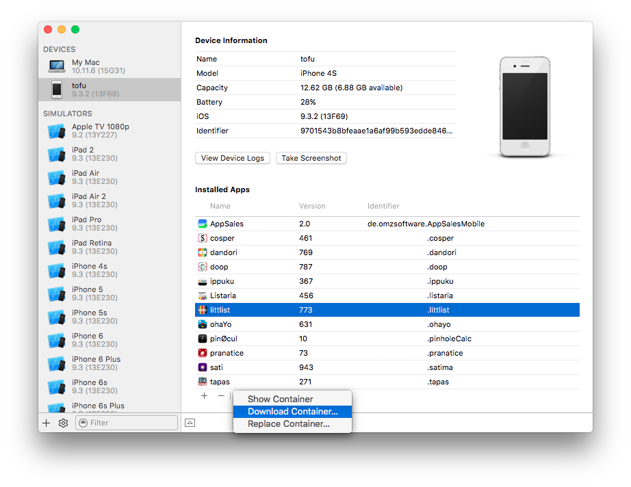 Container download