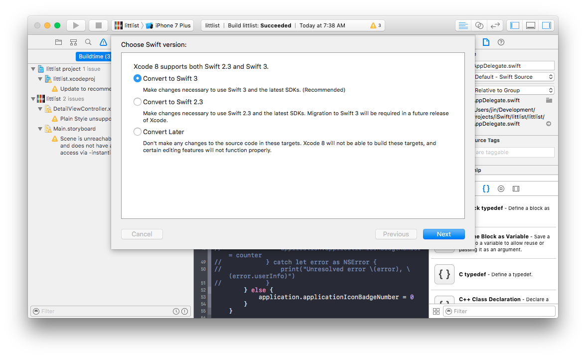 xcode-convert-swift3