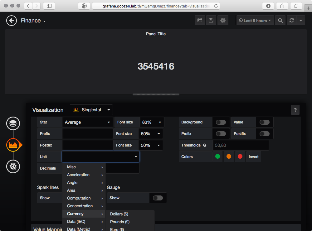 Grafana Single stats