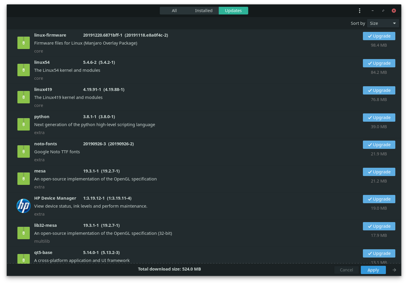 Manjaro Update