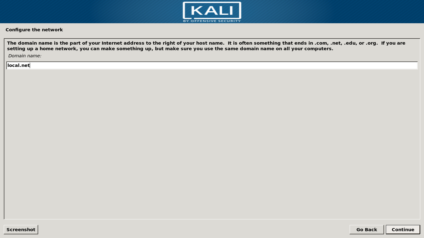 Kali install