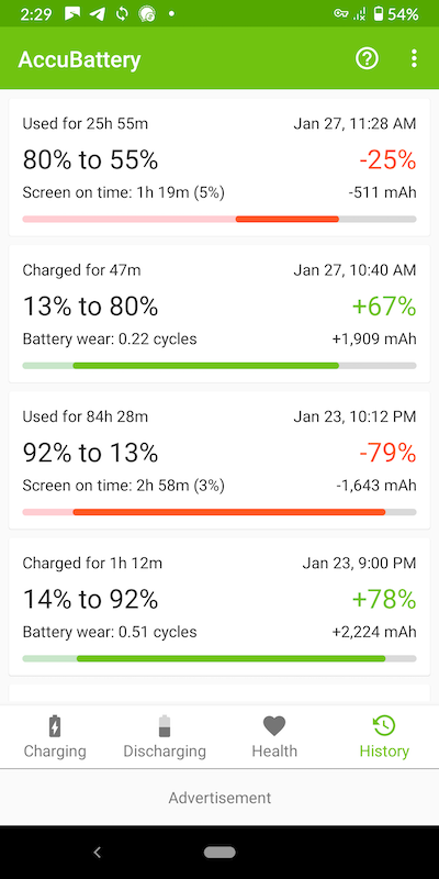 CalyxOS Battery